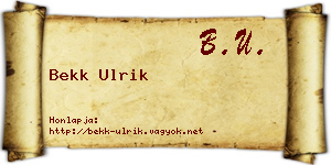 Bekk Ulrik névjegykártya